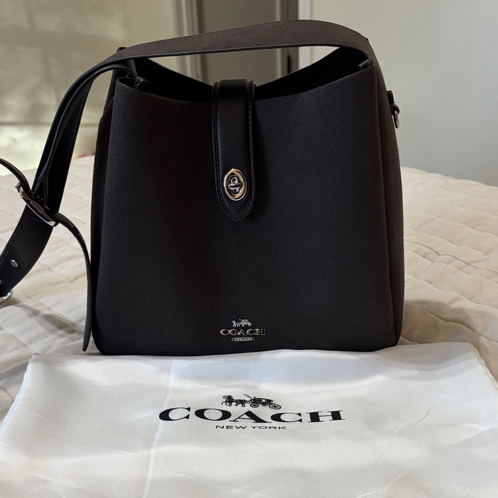Coach Dark Brown Suede Hadley